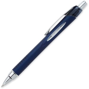 Uni-Ball Jetstream RT Rollerball Pen - 0.7 mm Pen Point Size - Black Ink - Black Barrel - 1 Each