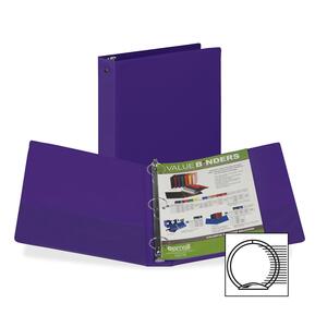 Samsill Flexible Hinge 3-Ring Value Storage Binder - Letter - 8.5" x 11" - 1.5" Capacity - 12 / Carton - Purple