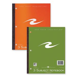 Roaring Spring 3-Subject Wireless Notebook - 132 Sheet(s) - College Ruled - 9" x 11" - 1 Each - White