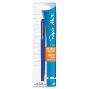 Paper Mate Flair Point Guard Felt-tip Pen - Blue Ink - Blue Barrel - 1 / Pack