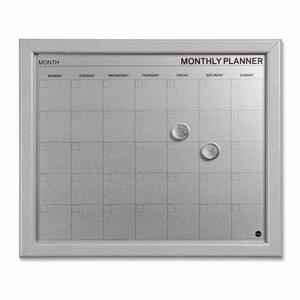 Bi-silque Dry-Erase Monthly Calendar Board - Monthly - 10" x 12" - Aluminum Frame - Assorted