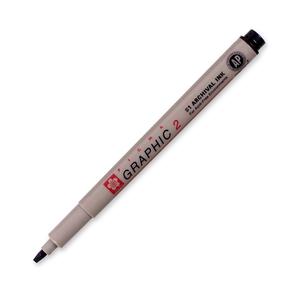 bruynzeel-sakura Pigma Graphic Calligraphy Pen - Chisel Pen Point Style - 2 mm Pen Point Size - Black Ink - 1 Each