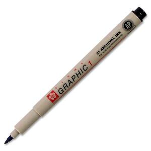 bruynzeel-sakura Pigma Graphic Calligraphy Pen - Bullet Pen Point Style - 1 mm Pen Point Size - Black Ink - 1 Each