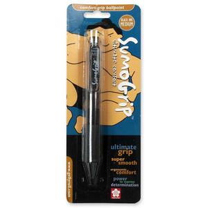 bruynzeel-sakura Sumo Grip Ballpoint Pen - 1 mm Pen Point Size - Black Ink - Gray Barrel - 1 Each