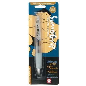 bruynzeel-sakura Sumo Grip Ballpoint Pen - 1 mm Pen Point Size - Black Ink - Clear Barrel - 1 Each
