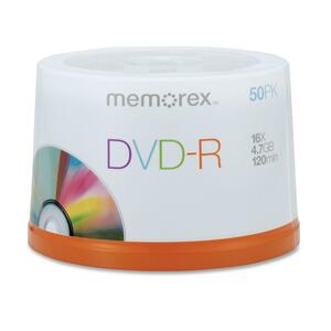 Memorex 16x DVD-R Media - 4.7GB - 120mm Standard - 50 Pack Spindle
