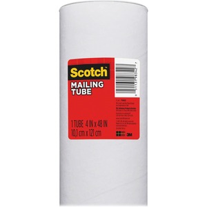3M Mailing Tube - 4" x 48" - Removable End Caps - 12 / Carton - White