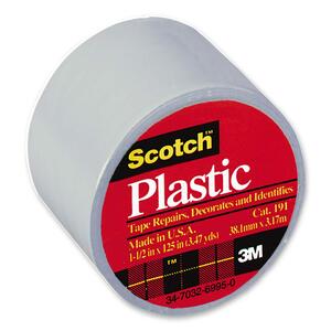Scotch Extra Stretchy Colored Plastic Tape - 1.5" Width x 125" Length - 6 / Box - Clear