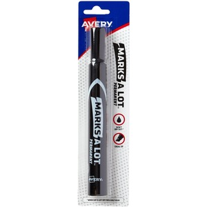 Avery Marks-A-Lot Large Permanent Marker - Chisel Marker Point Style - 5.08 mm Marker Point Size - Black Ink - Black Barrel - 1 / Pack