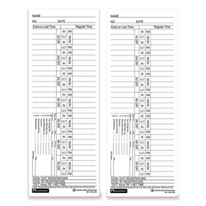 Acroprint Weekly Time Card - 400 / Pack