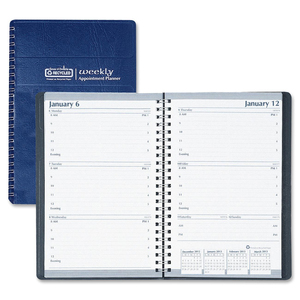 House of Doolittle Horizontal Planner - Weekly - 5" x 8" - January till December - 8:00 AM to 5:00 PM - 1 Week Per 2 Page(s) - Paper - Blue