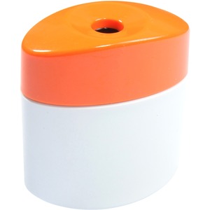 Baumgartens Pencil Sharpener with Receptacle - Handheld - 1 Hole(s) - 2.37" - Plastic - Assorted