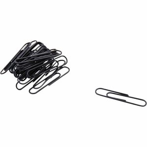 Baumgartens Skid Resistant Paper Clip - Jumbo2" Length - Vinyl - 40 / Pack - Black