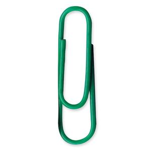 Baumgartens Skid Resistant Paper Clip - Jumbo2" Length - Vinyl - 40 / Pack - Green