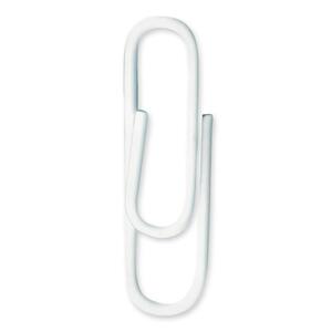 Baumgartens Skid Resistant Paper Clip - Jumbo2" Length - Vinyl - 40 / Pack - White