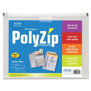 ITOYA PolyZip Horizontal Envelope - Letter - 8.5" x 11" - 1 Each - Clear