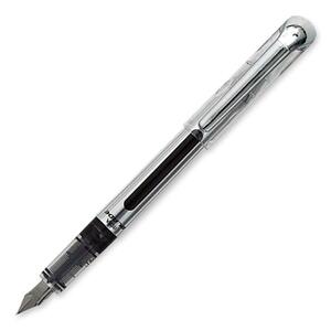ITOYA Blade BD-100 Fountain Pen - Black Ink - Chrome Barrel - 1 Each