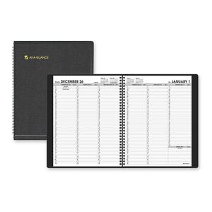 At-A-Glance Professional Appointment Book - Weekly - 8.25" x 10.88" - January - 2010 till January - 2011 - 7:00 AM to 8:45 PM, 7:00 AM to 5:30 PM - 1 Week Per 2 Page(s) - Paper - Black