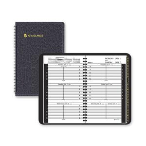 At-A-Glance Appointment Book - Weekly - 4.88" x 8" - January - 2010 till December - 2010 - 8:00 AM to 5:00 PM - 1 Week Per 2 Page(s) - Paper Page - Black