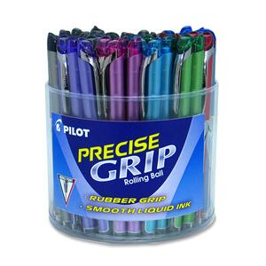 Pilot Precise Grip Rollerball Pen - Needle Pen Point Style - Assorted Ink - Assorted Barrel - 60 / Display Box