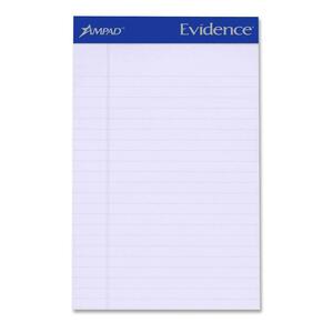 Evidence Pastel Perforated Pad - 50 Sheet(s) - 16lb - Legal Ruled - Jr.Legal 5" x 8" - 1 Dozen - Orchid
