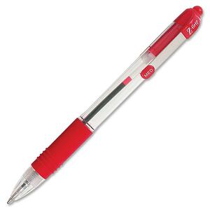 Zebra Pen Z-Grip Ballpoint Pen - 1 mm Pen Point Size - Red Ink - Red Barrel - 2 / Pack