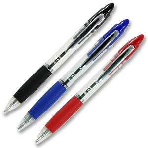 Zebra Pen Z-Grip Max Ballpoint Pen - 1 mm Pen Point Size - Assorted Ink - Clear Barrel - 3 / Pack