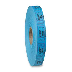 MMF Admit One Single Ticket Roll - 2000 / Roll - Blue