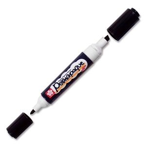 bruynzeel-sakura Permapaque Dual Point Paint Marker - Chisel Marker Point Style, Bullet Marker Point Style - Black Ink - 1 Each