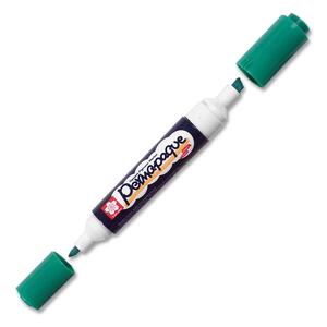 bruynzeel-sakura Permapaque Dual Point Paint Marker - Chisel Marker Point Style, Bullet Marker Point Style - Green Ink - 1 Each