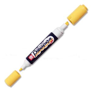 bruynzeel-sakura Permapaque Dual Point Paint Marker - Chisel Marker Point Style, Bullet Marker Point Style - Yellow Ink - 1 Each
