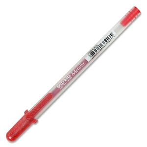 bruynzeel-sakura Gelly Roll Metallic Gel Ink Pen - 0.8 mm Pen Point Size - Red Ink - 1 Each