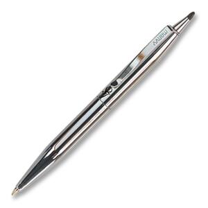 Marvy St Tropez Petite Ballpoint Pen - Black Ink - Silver Barrel - 1 Each