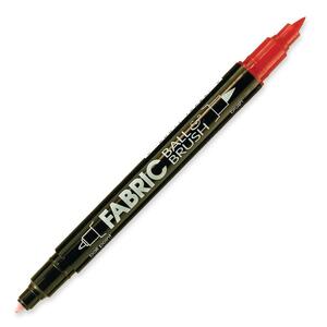Marvy Double Ended Fabric Marker - Red Ink - 1 Each