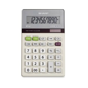 Sharp Semi-Desktop Basic Calculator - 1 Line(s) - 10 Character(s) - LCD - Solar, Battery Powered
