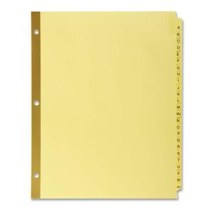 Kleer-Fax Deluxe Series Preprinted Ring Book Index Divider - 25 x Tab Printed A to Z - 8.5" x 11" - 1 Set - Buff Divider - Clear Tab