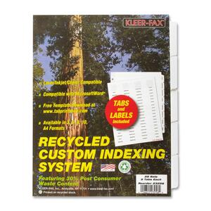 Kleer-Fax HiTech Custom Indexing System - 5 x Tab - 8.5" x 11" - 25 Set - White Divider - Clear Tab