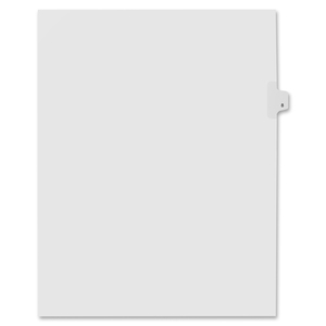 Kleer-Fax 90000 Series Side Tab Index Divider - Printed 8 - 8.5" x 11" - 25 / Pack - White Divider