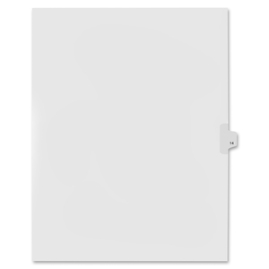 Kleer-Fax 90000 Series Side Tab Index Divider - Printed 14 - 8.5" x 11" - 25 / Pack - White Divider