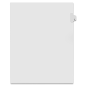 Kleer-Fax 90000 Series Side Tab Index Divider - Printed E - 8.5" x 11" - 25 / Pack - White Divider
