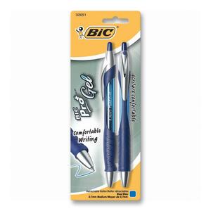 BIC Pro Plus Rollerball Pen - 0.7 mm Pen Point Size - Blue Ink - Blue Barrel - 2 / Pack