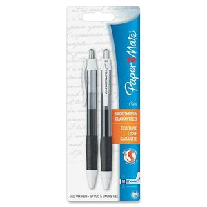 Paper Mate Gel Pen - 0.7 mm Pen Point Size - Black Ink - 2 / Pack