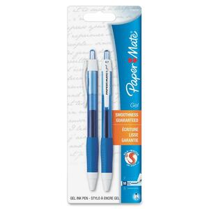 Paper Mate Gel Pen - 0.7 mm Pen Point Size - Blue Ink - 2 / Pack