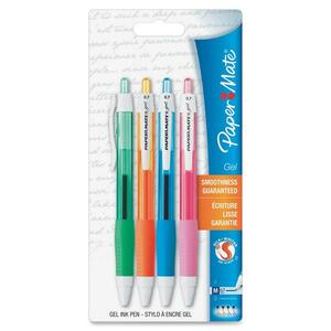 Paper Mate Gel Pen - 0.7 mm Pen Point Size - Assorted Ink - 4 / Pack