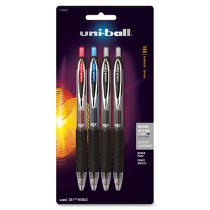 Uni-Ball 207 Gel Pen - Needle Pen Point Style - Assorted Ink - 4 / Pack