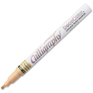 Marvy DecoColor Calligraphy Paint Marker - Chisel Marker Point Style - 2 mm Marker Point Size - Metallic Gold Ink - 1 Dozen