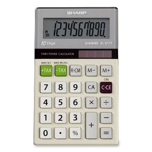 Sharp Glass Top Basic Handheld Calculator - 10 Character(s) - LCD - Solar, Battery Powered