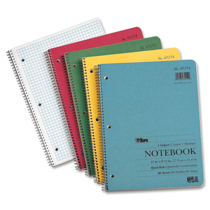 Tops Notebook - 80 Sheet(s) - Quad Ruled - Letter 8.5" x 11" - 1 Each - White