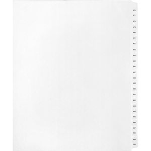 Kleer-Fax 90000 Series Numeric Side-Tab Index Divider - Blank - 26 Tab(s)/Set - 25 / Pack - White Divider