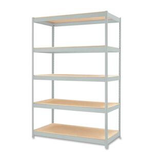 Hirsh 1500 Series 17312 Industrial Shelving Unit - 48" x 24" x 72" - Particleboard, Steel - 5 x Shelf(ves) - Rust Resistant - Light Gray